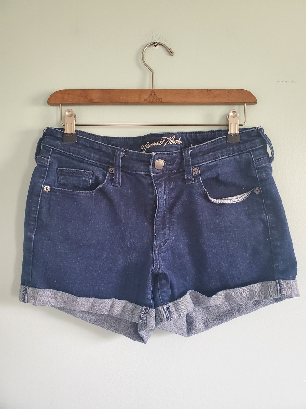 Universal Thread Navy Roll-Cuff Denim Shorts